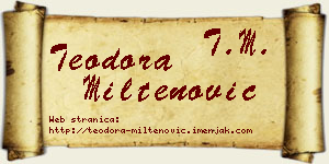 Teodora Miltenović vizit kartica